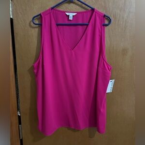 NWT Nine West Flowy Fuschia Layering Sleeveless Blouse